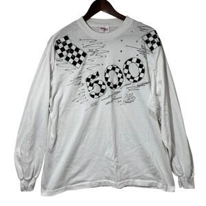 Vintage Sunbelt Indy Race 500 Sweatshirt XL USA Rhinestone Checkered Flags 80 90